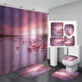 thumbnail image 2 of Bangus 4 Pcs Shower Curtain Set with Non-Slip Rugs Toilet Lid Cover and Bath Mat Bathroom Decor Set 70.8" x 70.8", 2 of 5
