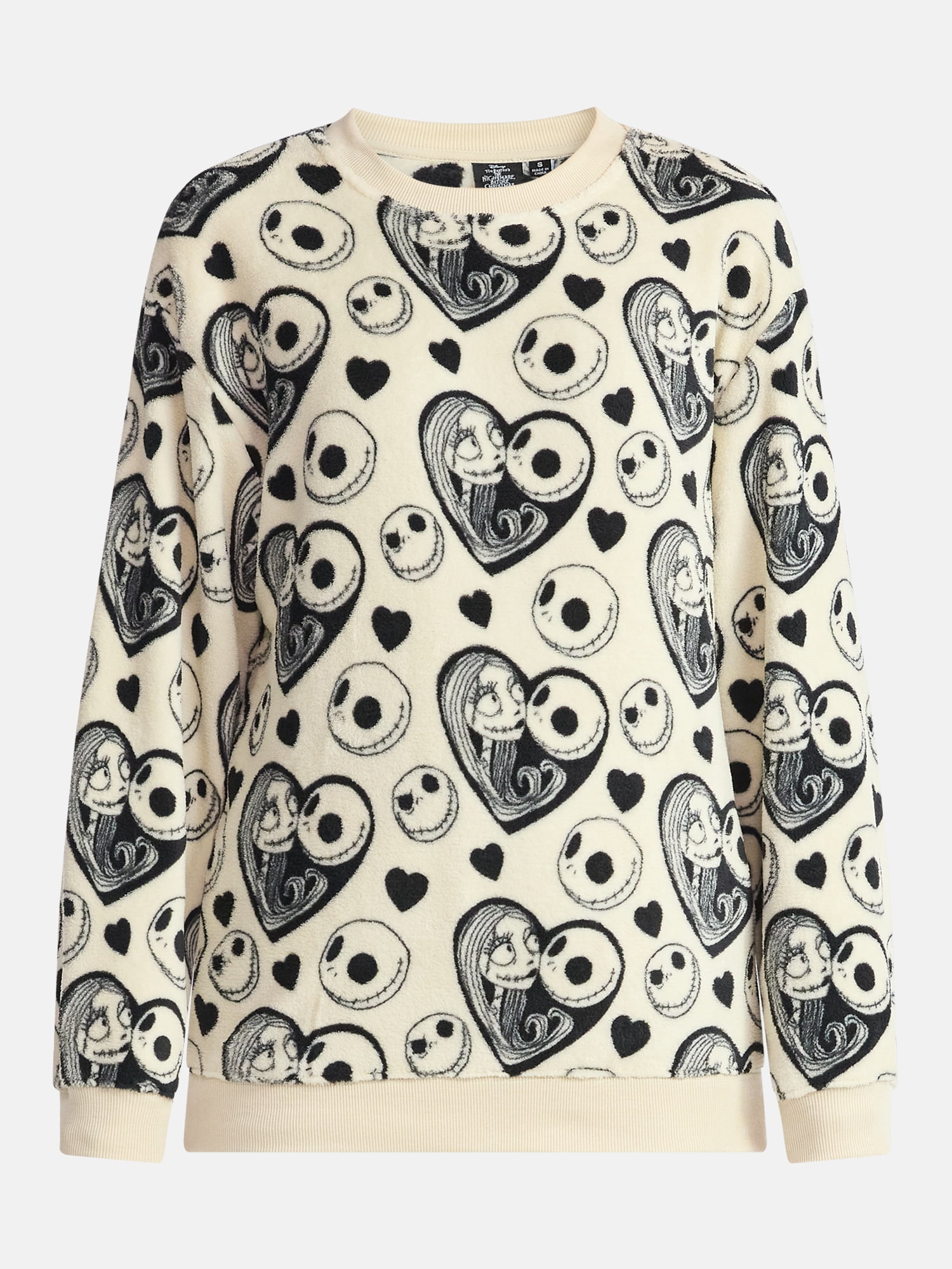 Nightmare Before Christmas Women’s Graphic Print Crewneck Sweatshirt with Long Sleeves, Sizes XXS-XXL