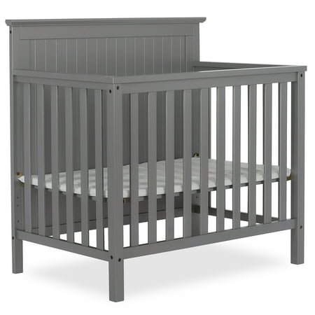 Dream On Me Ava 4-in-1 Convertible Mini Crib, Steel Grey