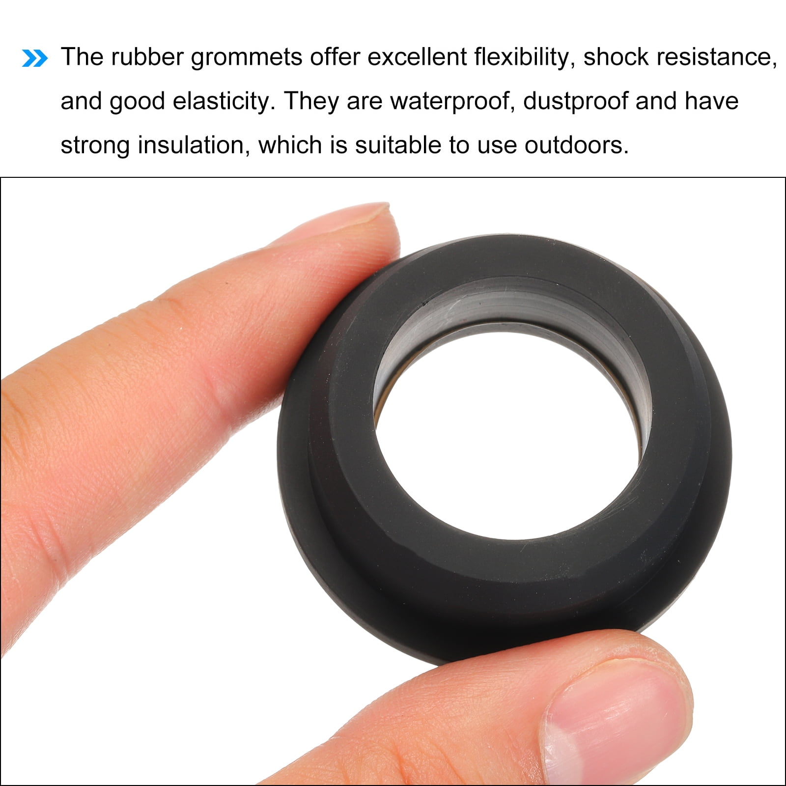 Uxcell 8Pcs T Shape Rubber Grommet Mount Dia 36.3mm,ID 25mm Seal Protection Cable Grommets Flexible