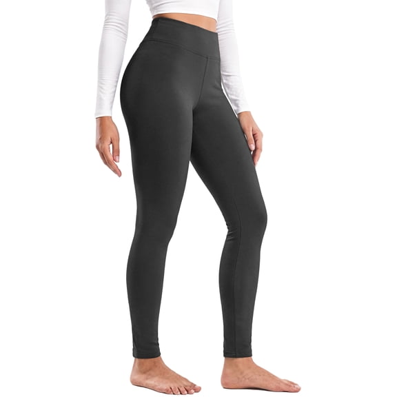 MOSHU Fleece Lined Leggings for Women High Waisted Leggings Thermal Yoga Pants Winter Warm Tummy Control Workout Pants