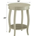 thumbnail image 4 of Hassch 18" Round Side Table with Bottom Shelf, 2-Tier Wooden End Table with Cabriole Legs, Antique White Accent Table for Living Room or Bedroom, 4 of 9