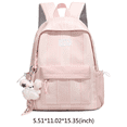 thumbnail image 2 of Cute Aesthetic School Backpack, Spacious Backpack with Pendant, Lightweight Breathable Bookbag for Middle School College (Pink), 2 of 5