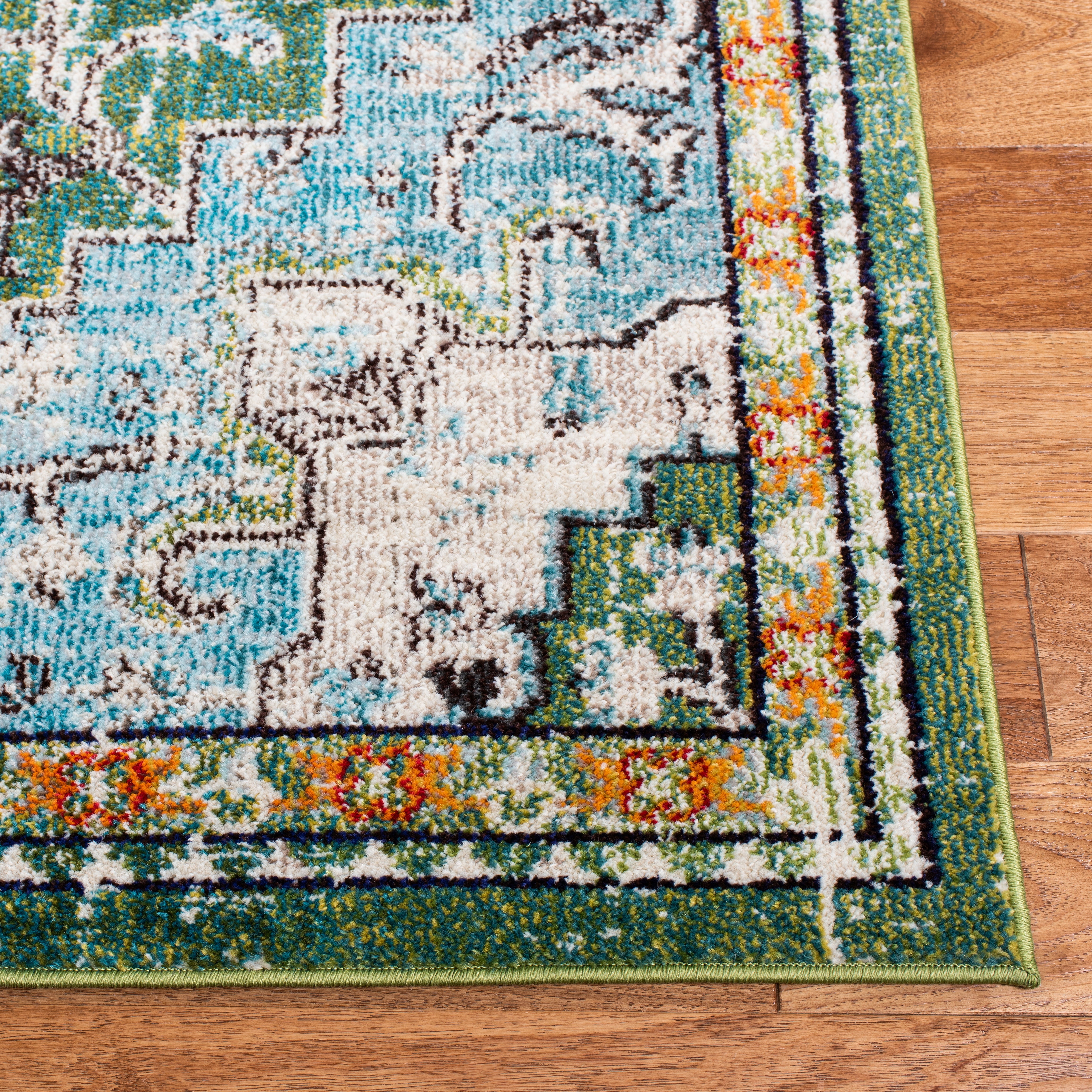 SAFAVIEH Madison Dalia Oriental Area Rug, Green/Turquoise, 10' x 14'