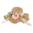 thumbnail image 3 of Sombrero de paja DIY con flores artificiales, transpirable, para uso doméstico, para niñas, vacaciones, manualidades, para exteriores, a moda, Estilo F, 3 of 9