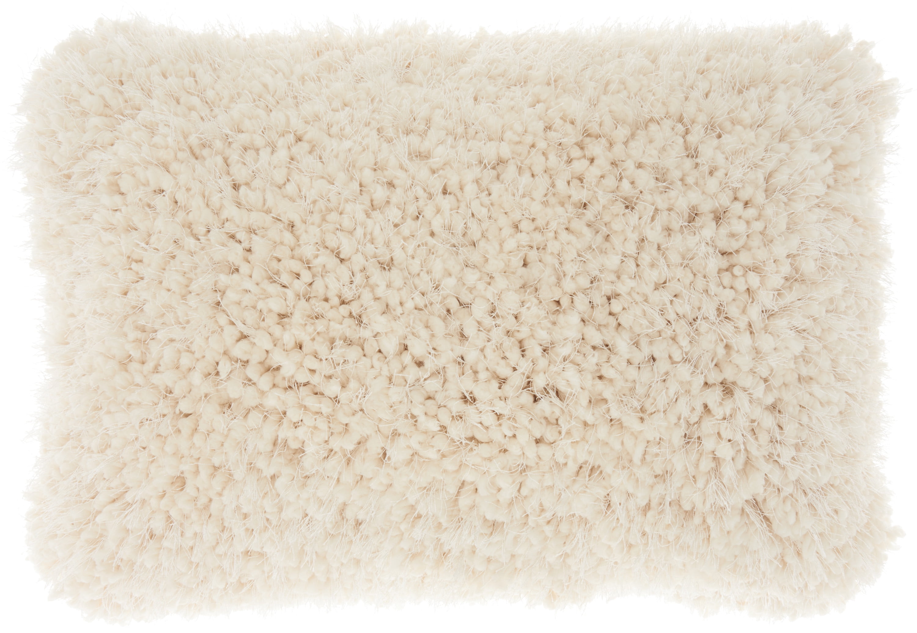 Shag Solid Cream Decorative Throw Pillow , 14" x 20"