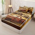thumbnail image 2 of Castle Fairy Rustic Retro Pickup Truck Zipper Twin Comforter Sets with Fitted Sheet and 2 Pillowcases,Farm Field Barn Zipper Bedding Set for Bedroom,Warm Brown,4-Piece,Grey Reversible, 2 of 6