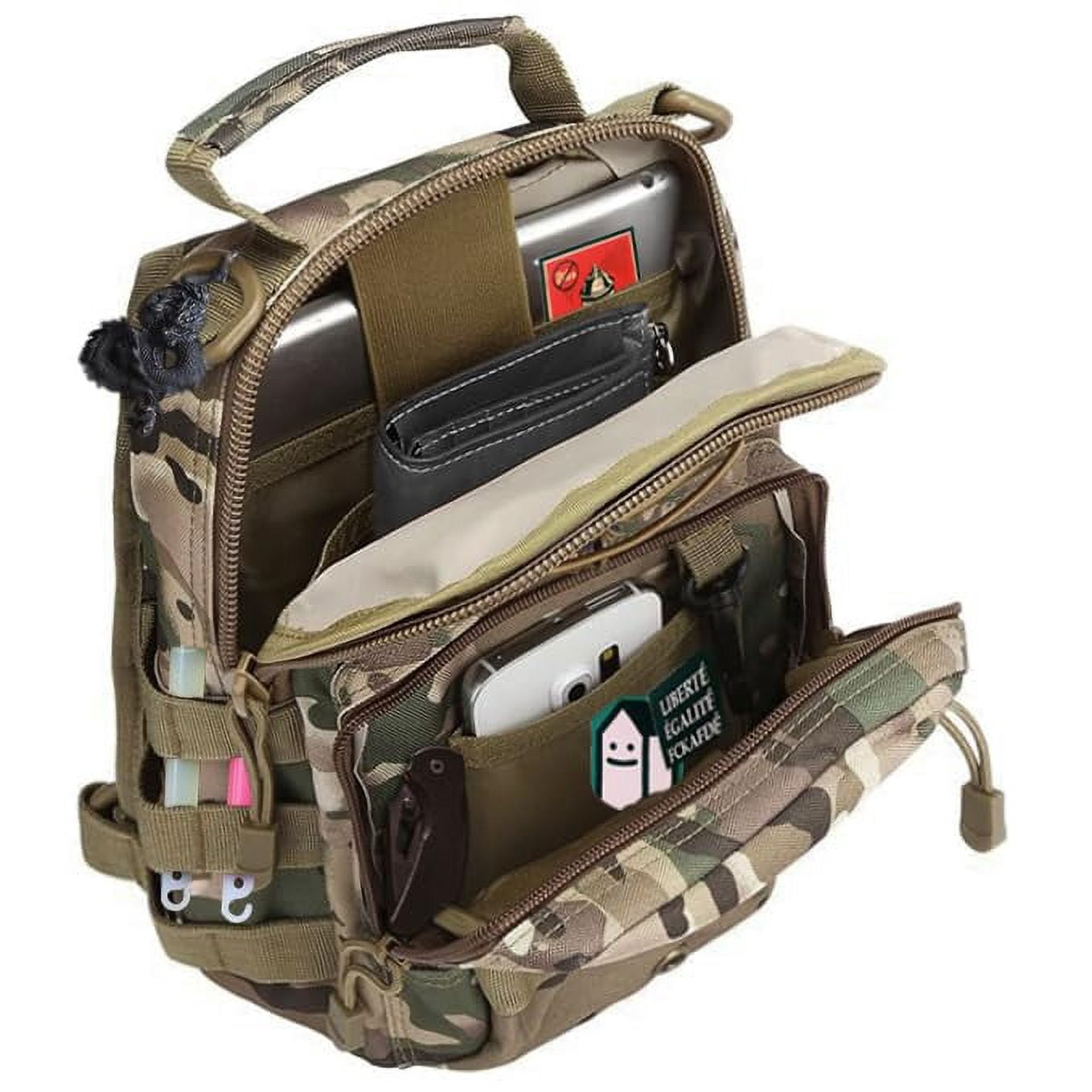 SkyAuks Sling Bag for Men, Crossbody Bag Men, Nylon Small Shoulder Bag, Pack Chest Bag for Men, Outdoor Sports Bag for Men, Waterproof Cross-Body Bag, Camouflage Khaki
