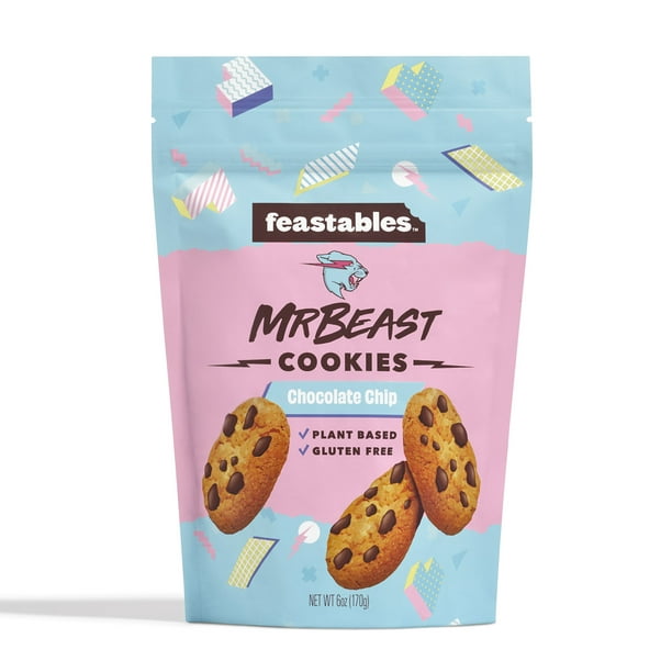 Feastables MrBeast Chocolate Chip Cookies, 6 oz, 1 Bag