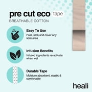 Heali ECO Kinesiology Tape, Menthol and Magnesium, 20 Precut Strips, Cotton, Beige