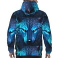 thumbnail image 7 of Cauagu Futuristic Blue Light Wolf for Men's Pullover Hooded Sweatshirt Athletic Casual Hoodie Aautumn Hoodie Sweatshirt for Men Pullover Casual Hooded Sweatshirt-Small, 7 of 7