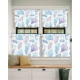thumbnail image 2 of Coastal Ocean Short Blackout Curtains 24 Inch Long Blue Purple Shell Conch Rod Pocket Kitchen Curtains, 2 Panels Thermal Insulated Room Darkening Drapes for Bedroom, 42"W x 24"L, 2 of 5