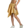thumbnail image 3 of Abtuhar Girls Summer Skirt Solid Color Shiny Pleated High Waist Party Prom Casual Fashion Skirt, 3 of 5