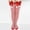 Red, variant on Compression Socks for Women Fuzzy Slipper Ankle Boot Crew Diabetic Long Tube Knee Socks Striped Garter Bow Hair Ball Party