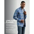 thumbnail image 4 of Wrangler® Men's and Big Men's Relaxed Fit Brushed Flannel Shirt with Long Sleeves, Sizes S-5XL, 4 of 5