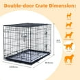 thumbnail image 6 of Max & Marlow Double-Door Dog Crate, Foldable Metal Wire Kennel, Portable, Tray and Divider Included, 36" x 22" x 24.5", 6 of 8