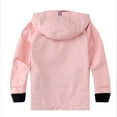 thumbnail image 4 of Hiheart Boys Girls Water Resistance Hooded Jackets Unisex Cotton Lined Mid-Length Rain Jackets Pink 3T, 4 of 7