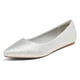 thumbnail image 1 of Flats para Mujer DREAM PAIRS Punta Fina Brillo Plateado Talla 6, 1 of 5