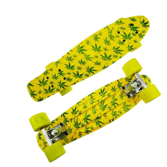 22 Inch 4-Wheel Skateboard Single-Warp Mini Cruiser And Longboard Fish Board For Kids    Adult Gift Penny Style Board