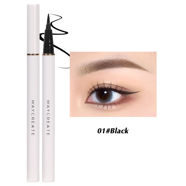 Delineador de ojos líquido negro mate para mujer, maquillaje coreano, resistente al agua, secado rápido, delineador de ojos liso, larga duración, lápiz de pestañas inferiores, cosméticos (A01