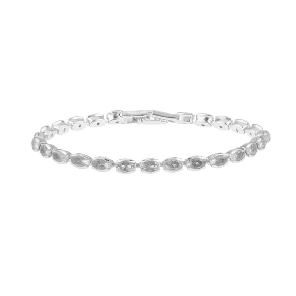 Efulgenz CZ Crystal Wedding Bridal Bolo Tennis Bracelet for Women Cubic Zirconia Simulated Stone Adjustable Bracelet for Women Girls