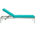 thumbnail image 6 of Modway Shore Fabric Patio Chaise Lounge Chairs in Silver/Turquoise (Set of 2), 6 of 7