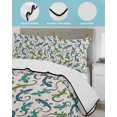 thumbnail image 3 of Full Size Quilt Bedding Set, Blue Green Pet Lovers Reversible Summer Quilt 3 Pieces, Minimalist Modern Farmhouse Lightweight Bedspreads Coverlets with 2 Pillow Shams for All Seasons, 3 of 5