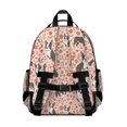 thumbnail image 3 of Boston Terrier and Floral Pink Pattern Cute School Backpack Bag for School with Padded Back and Adjustable Shoulder Straps 15.25"x11.5"x5.25", 3 of 5
