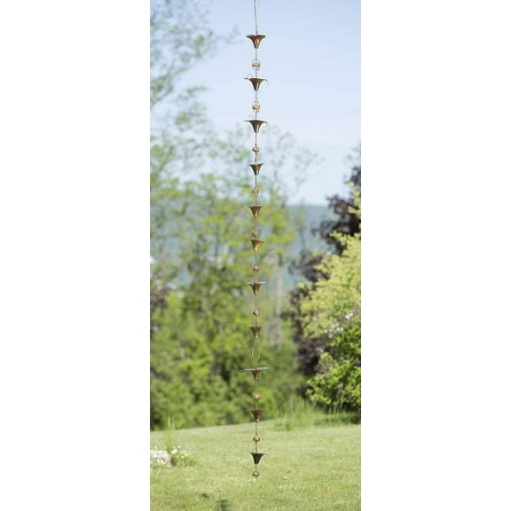 Ancient Graffiti Calla Lilies and Bells Rain Chain, Flamed