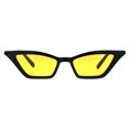 thumbnail image 1 of Womens Narrow Retro Mod Cat Eye Plastic Sunglasses Black Yellow, 1 of 4
