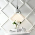 thumbnail image 2 of JONATHAN Y Homer 13" 1-Light Modern Industrial Iron LED Dome Pendant, Chrome/White, 2 of 10