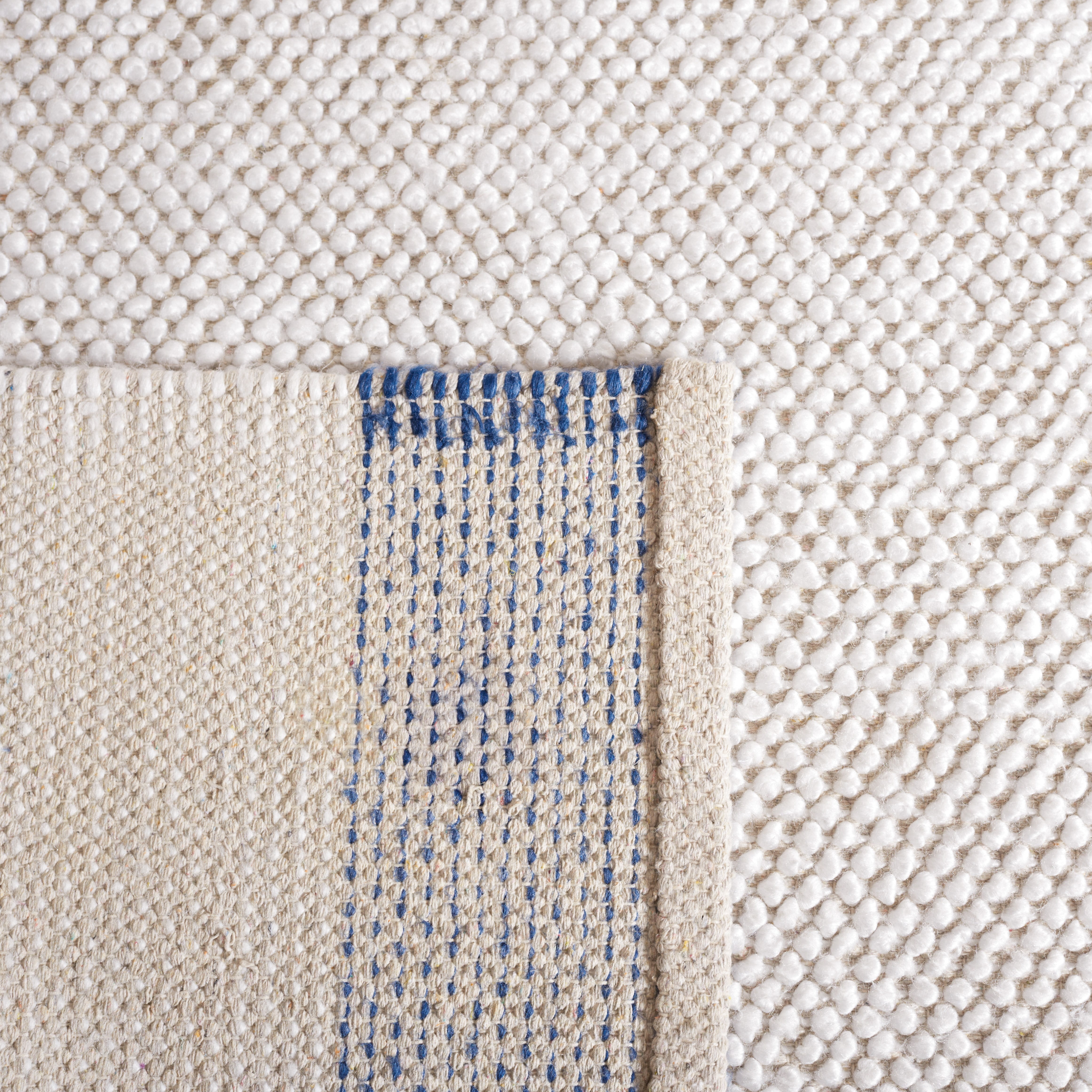 SAFAVIEH Natura Marina Striped Wool Area Rug, Ivory/Navy, 5' x 8'