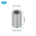 thumbnail image 2 of Uxcell 8 Pcs 316 Stainless Steel Thread Repair Insert Nut M12 x 1.75mm Male to M8 x 1.25mm Female 20mm Length, 2 of 7