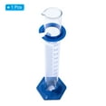 thumbnail image 3 of Unique Bargains 250ml 3.3 Borosilicate Glass Graduated Cylinder, Plastic Base Blue Graduations Measuring Cylinder, 3 of 4