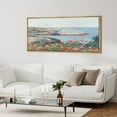thumbnail image 5 of IDEA4WALL Extra Large Framed Canvas Print Wall Art Seaside Coastal Landscape with Blooming Flowers Retro Fine Art Seascape Vintage Wall Decor Oversized Artwork for Living Room - 60"x30", 5 of 5