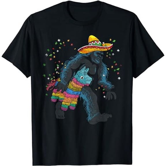 Bigfoot Mexican Pinata Sasquatch Fiesta Funny Cinco De Mayo T-Shirt