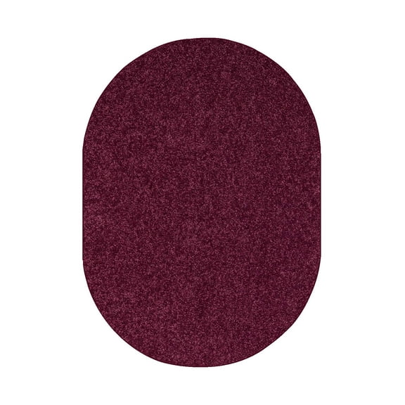 Ambiant Saturn Collection Pet Friendly Area Rugs Cranberry - 3' x 5' Oval