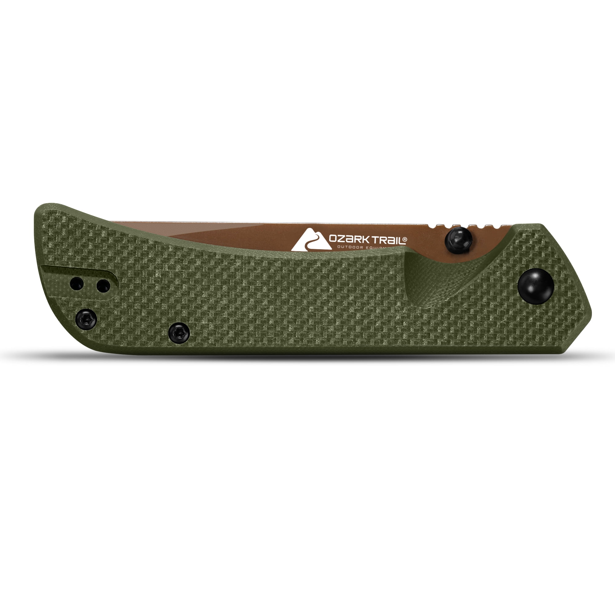 Ozark Trail 7.5 inch Folding Knife with D2 Steel Blade G10 Handle & Reversible Clip