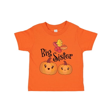 

Inktastic Big Sister Pumpkins with Fall Leaves Gift Toddler Toddler Girl T-Shirt