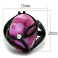 thumbnail image 2 of Luxe Jewelry Designs Women's Black Ion Plated Stainless Steel Ring with Synthetic Cat Eye Fuchsia -, 2 of 4