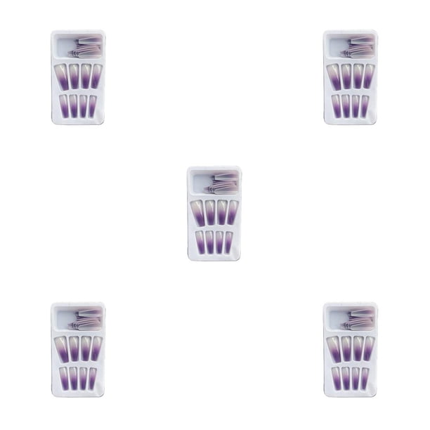 Soidarity 1 Juego de prensa de punta francesa en las uñas extensión de gradiente brillo uñas Extra largas moda cubierta completa salón de bailarina DIY Type2 NO2 Soidarity CBP262282