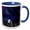 Blue/White, variant on 3drose, Contemporary Image of Watercolor Full Moon Night City Skyline Design, 11oz Mug
