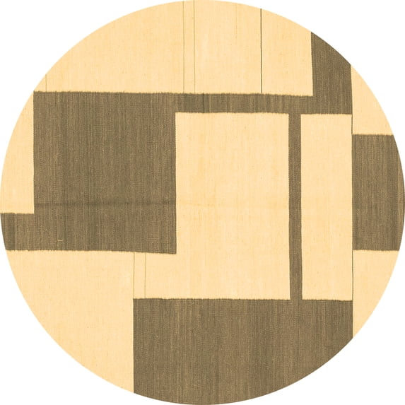 Ahgly Company Indoor Round Solid Brown Modern Area Rugs, 4' Round