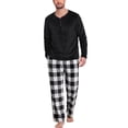 thumbnail image 6 of MINTREUS Mens Flannel Pajamas Set 2 Piece Long Sleeve Pjs Pijama Fleece Winter Henley Neck Lounge Sets Sleepwear with Pockets, 6 of 9