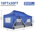 thumbnail image 2 of Ainfox 10x20 Heavy Duty Pop up Canopy Tent with Sidewalls and Weighted Sandbags, Outdoor Shade Instant Folding Event Gazebo with Wheeled Bag,Blue, 2 of 8
