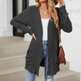 thumbnail image 5 of GEWSEY Cardigan Sweaters for Women Lightweight Open Front Thin Long Cardigans Fall Long Sleeve Knit Sweater with Pockets (Dark Gray, M), 5 of 7