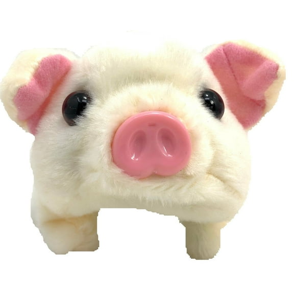 Toy Pig – Battery Operated Walking & Tail Wagging Plush Pig - Colors May Vary