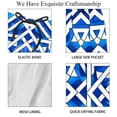 thumbnail image 4 of luoweisi Men's Beach Shorts Quick Dry Swim Trunks with Mesh Lining Blue and White Geometry L, 4 of 5