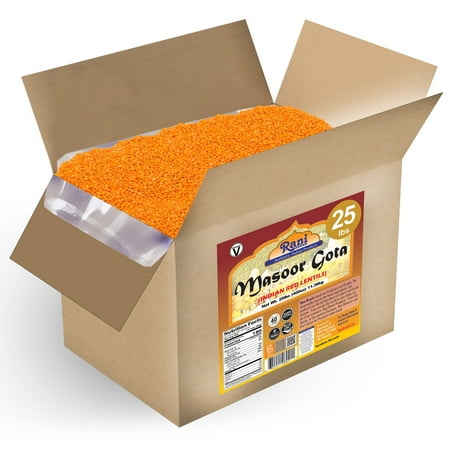 Rani Masoor Gota (Football) Indian Red Lentils Skinless 400oz (25lbs) 11.36kg Bulk Box ~ All Natural | Gluten Friendly | NON-GMO | Vegan | Product of USA