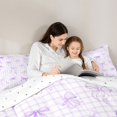 thumbnail image 4 of Erosebridal Teens Kawaii Ribbon Bow Twin Comforter Sets 3-Piece,Purple Plaid Bedding Set for Kids Girls,Breathable Home Decor, 4 of 6
